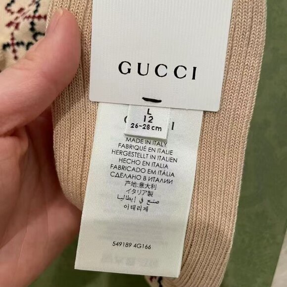 NWT Authentic Gucci GG Diamond Socks in Beige - Picture 3 of 7